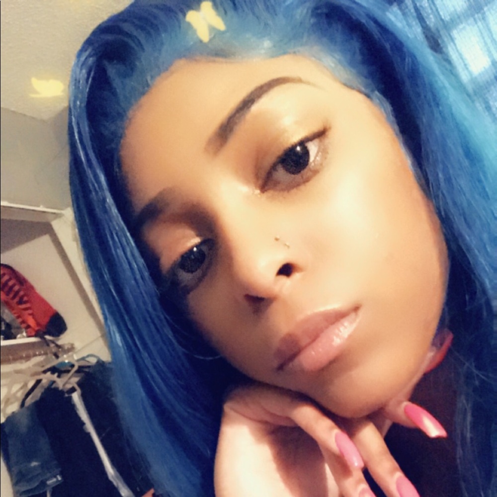 26” inch blue wig
